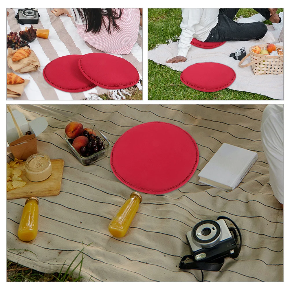 

2Pcs Outdoor Round Cushion Pad Portable Picnic Mat Camping Seat Cushion Durable Practical Round Chair Cushions