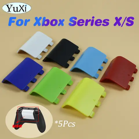 배터리 쉘 뚜껑 후면 케이스 커버, 배터리 문짝 뚜껑, Xbox 시리즈 X S 게임패드 컨트롤러 부품, 다채로운 교체, 5 개