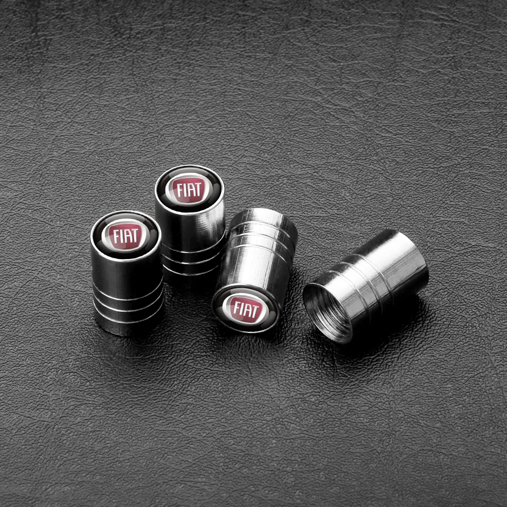 4 tapas de válvula de aire para neumáticos de coche con emblema FIAT, para Doblo Cross, Croma, Abarth 500, Fiorino, Idea, Uno, Tipo, Argo
