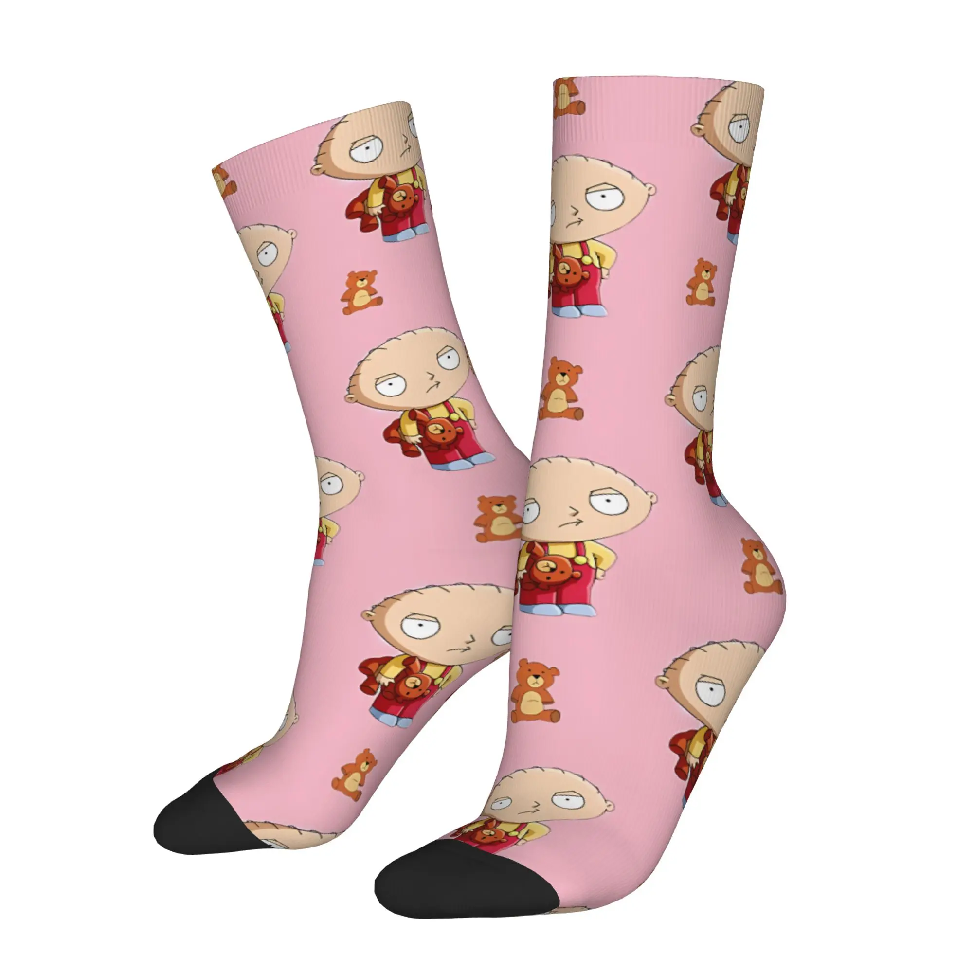 

1 Pair Funny Happy Men's compression Sock The Underlying Sweetness Vintage Harajuku Stewie Brian Hip Hop Novelty Crew Crazy Sock