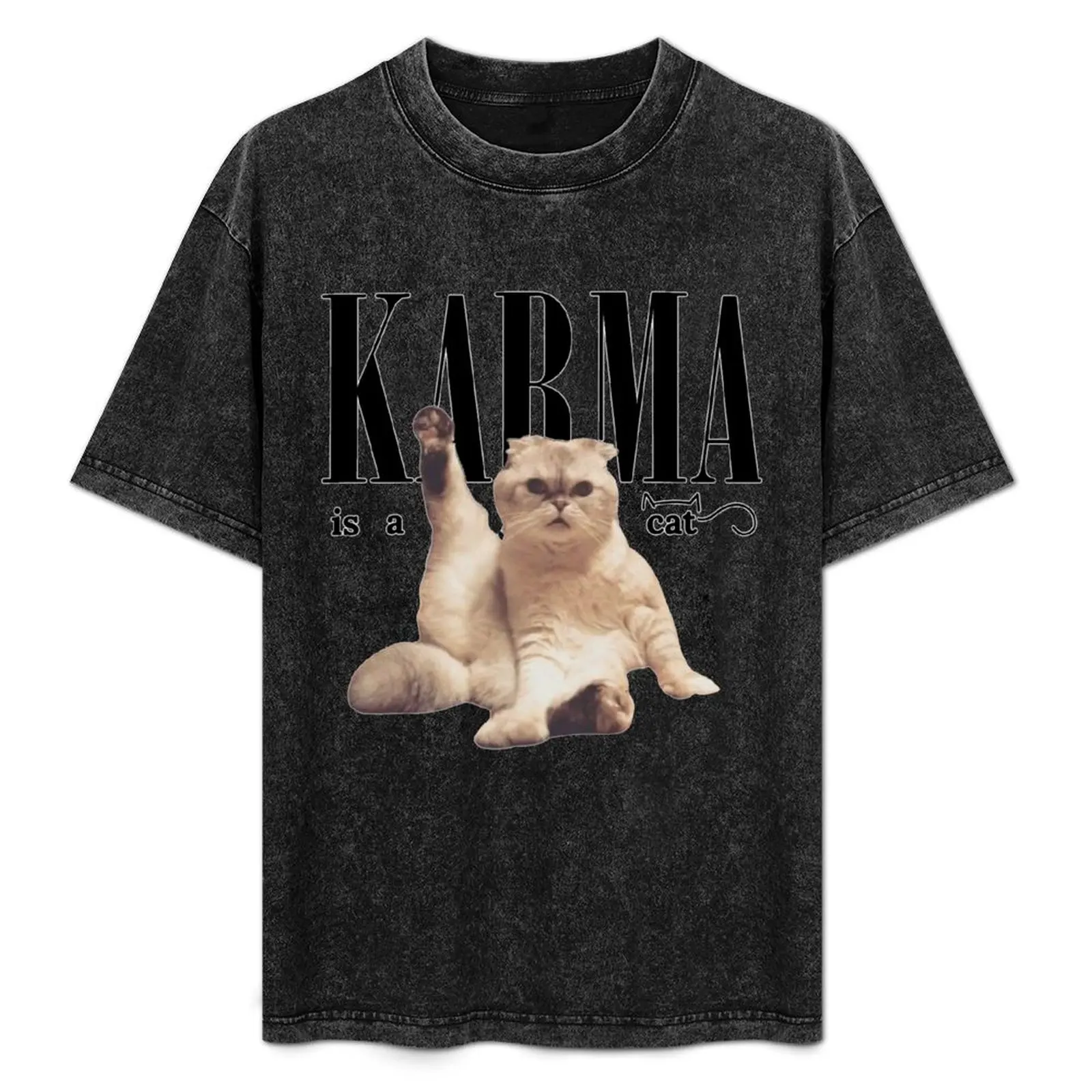 Karma is a cat purring in my lap cause it loves me T-Shirt cute tops customs design your own t shirt men