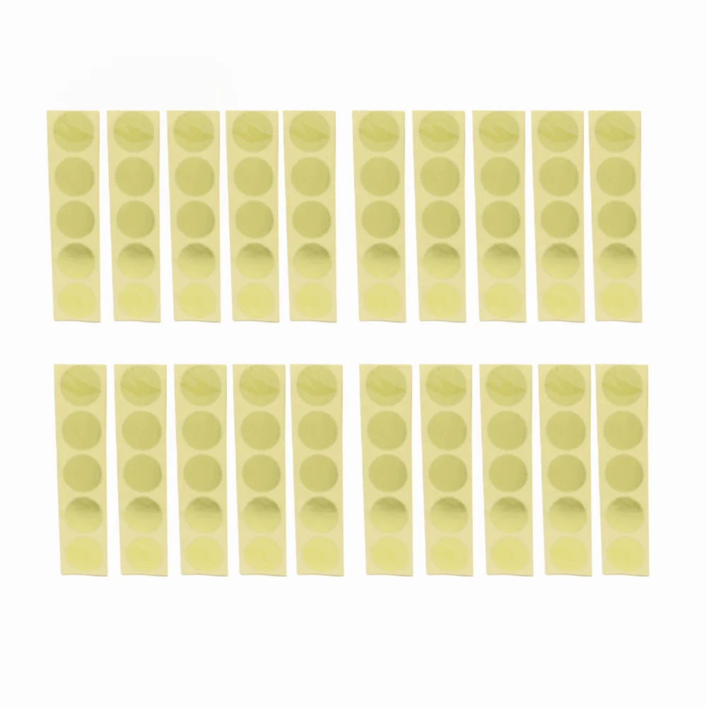 100pcs 45mm Diameter Blank Embosser Stickers Metallic Foil Finish Serrated Edge Cut Serrated Edge Embosser Stickers