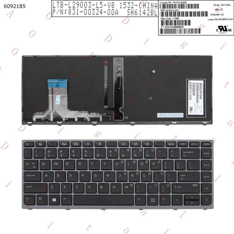 

Клавиатура для ноутбука HP Zbook Studio G3, модель WW 841681-001, американская раскладка, черная