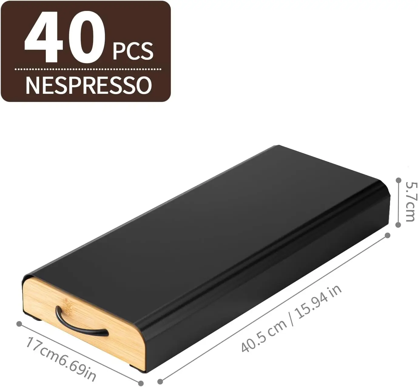 Coffee Pod Drawer Holder for Nespresso OriginalLine Capsules, 40 Pod Capacity, Anti-Slip Base Coffee Station Organizer