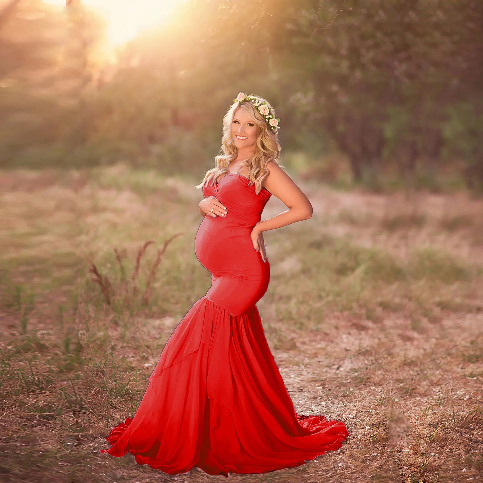 Maternity Photoshoot Dresses White Off-Shoulder Maxi Dress Baby Shower Dress For Pregnant Woman Elegant Photography Dresses view 5