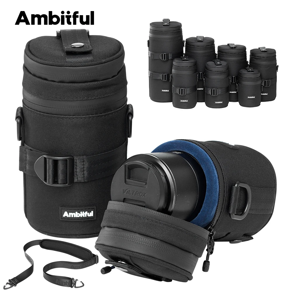 Ambitieux sac d'objectif d'appareil photo de haute qualité pochette étui de transport pour objectif Canon Nikon Sony Fuji DSLR photographie sac à bandoulière sac à dos