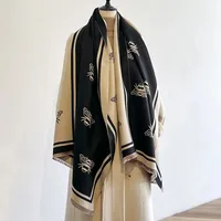 Luxury Brand Two-Sided Bees Scarf Imitation Cashmere Soft Warm Fringe Pashmina Shawl Winter Coldproof Windproof Blanket Scarf - Image 3