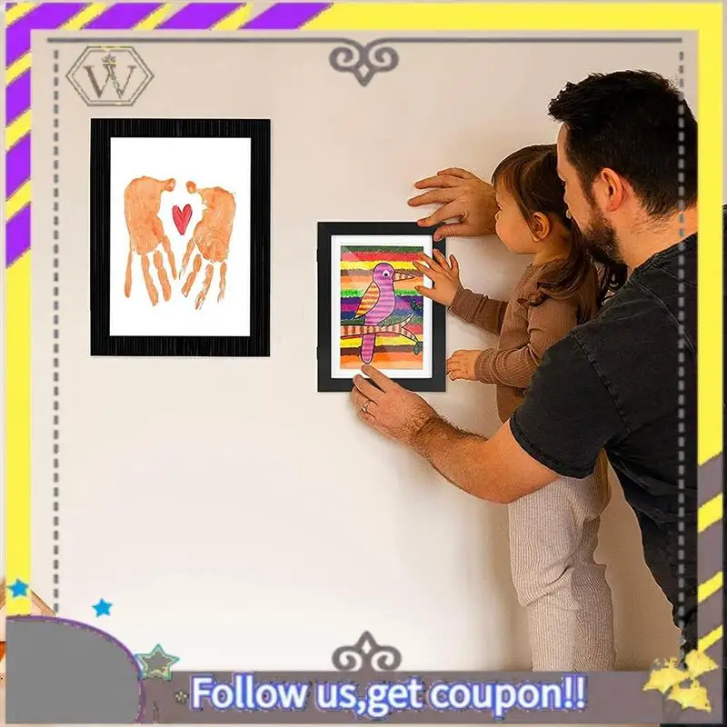 Novos molduras de arte infantil com abertura frontal, molduras de exibição de arte infantil 13,8 x 10,4 polegadas, para crianças, desenho e artesanato (branco, 2 peças)