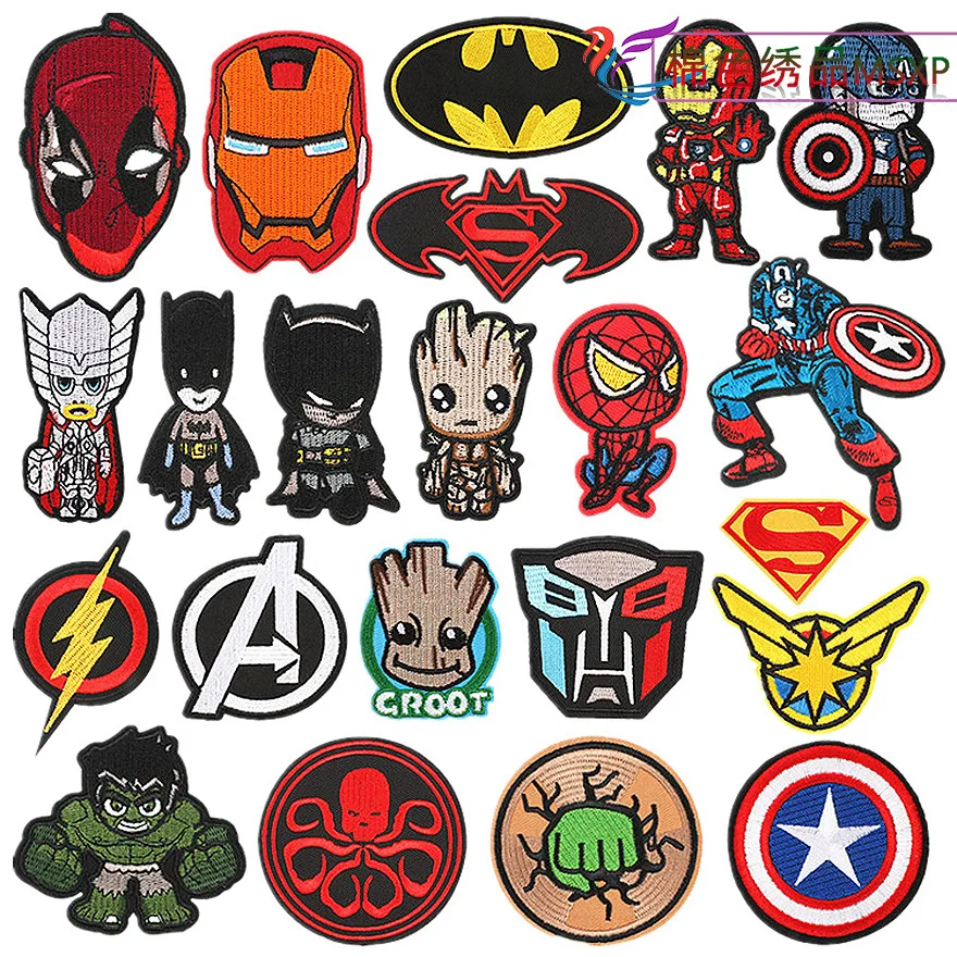 Disney Marvels Anime Heroes Series Cartoon Figure Embroidery Cloth Stickers Kids Garment DIY Decor Ironing Badges Sewing Patches