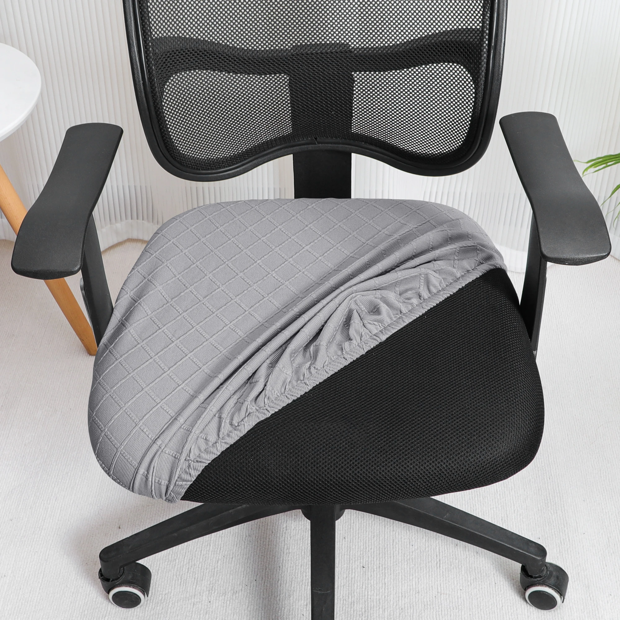 Jacquard Chair Cover Office Computer Spandex Split Seat Cover Washable Cover Seat Cushion Slipcover Removable Cover Protector