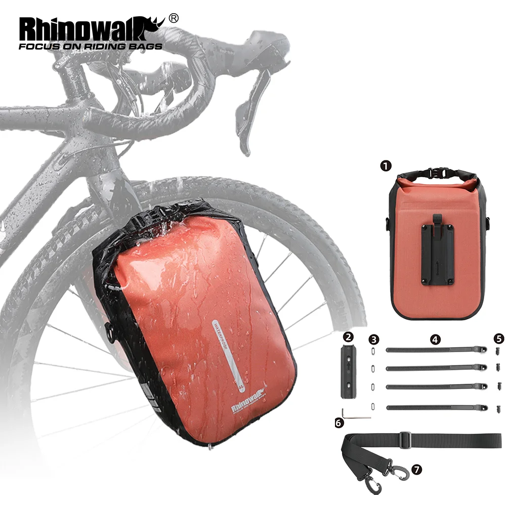 Rhinowalk Bike Quick Release Fork Bag 4L/6L Waterproof Cycling Bag Electric Scooter Vehicle Bag for Xiaomi Scooter or Bicycle