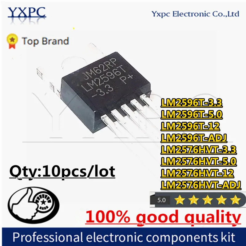 10pcs LM2596T-3.3  LM2596T-5.0 LM2596T-12  LM2596T-ADJ  LM2576HVT-3.3 LM2576HVT-5.0 LM2576HVT-12 LM2576HVT-ADJ LM2596T LM2576HVT