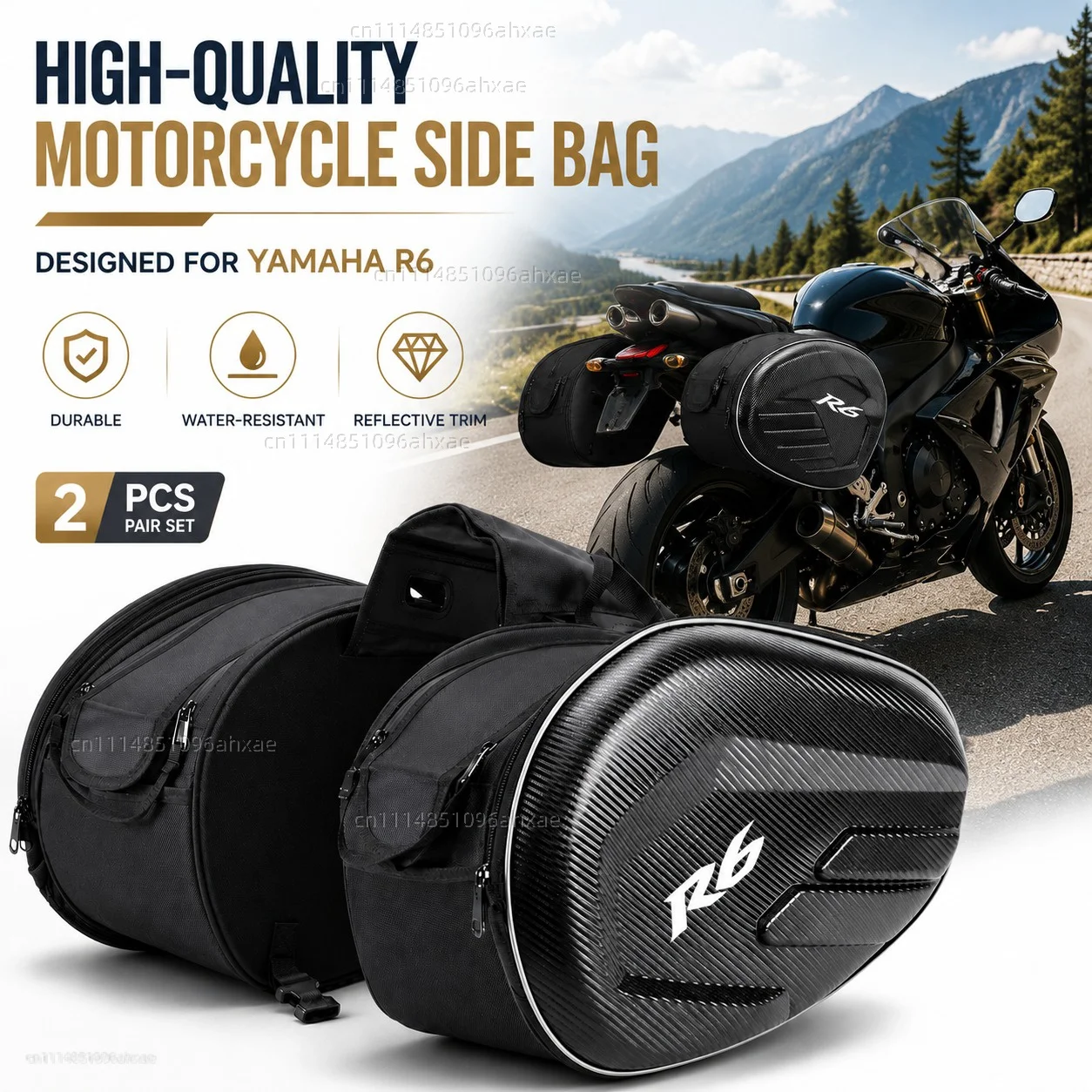 For Yamaha YZFR6 YZF R6 R6S 1999-2015 2005 2007 2010 2PCS Motorcycle Pannier Bags Luggage Saddle Bags Side Storage Fork Travel
