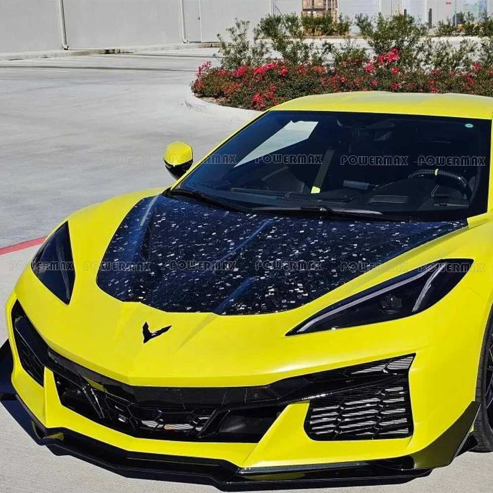 Fit For C8 Z06 Forged Carbon Fiber Front Hood For Chevrolet Corvette C8 ST Style Bonnet