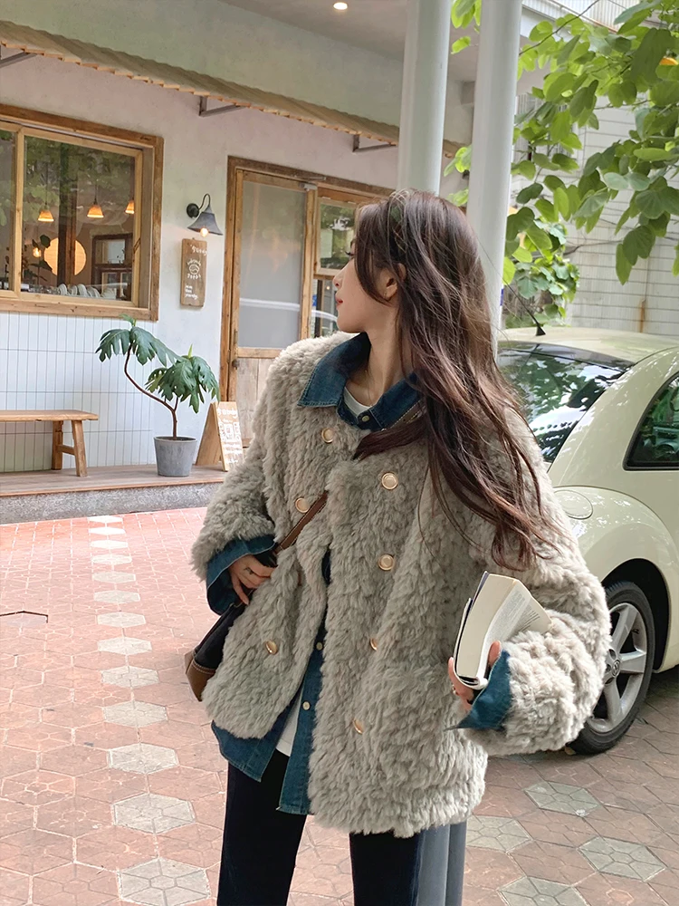 

Женская утепленная куртка Yang Bubble с круглым вырезом, двойными пуговицами, приталенного кроя, для повседневной носки, из полиэстера, с длинными рукавами