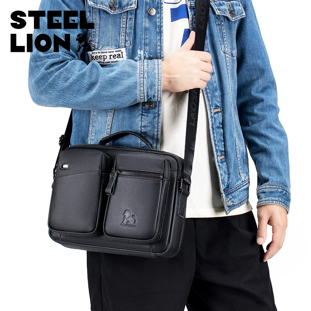 レザーショルダーバッグ-メンズ-レザー-ショルダーバッグ-大容量-多機能-ハンドバッグ-クロスボディバッグ
