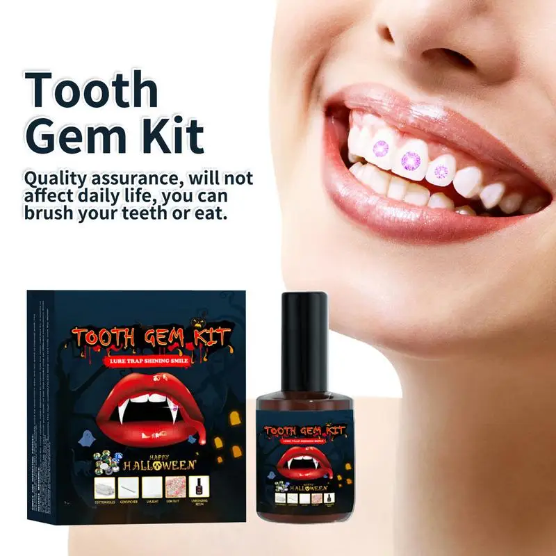 

Tooth Jewelry Kit Tooth Decoration Kit With Curing Light Glue Teeth Whitening Gem Kit Reliable Crystal Jewelry Tooth Gem