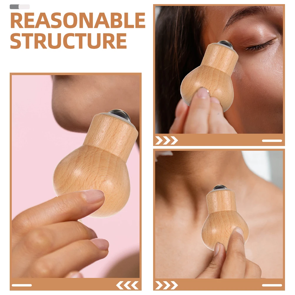 

2pcs Facial Massager Roller Tools for Women Beech Wood Puffiness Skin Care Face Beauty Mini Massage Rollers Easy Clean