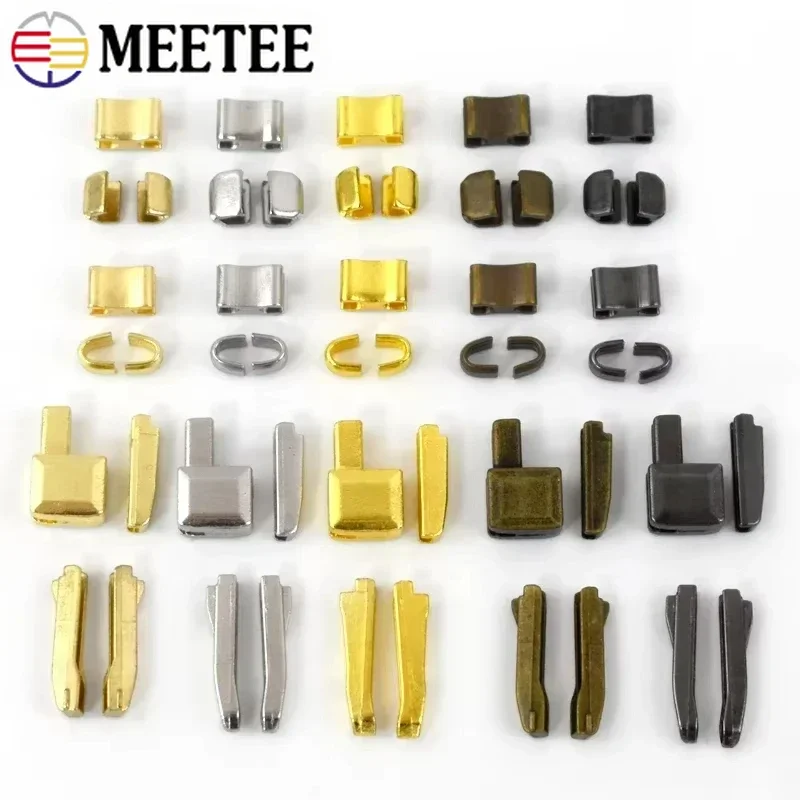 

20Sets Meetee 3# 5# 8# 10# Metal Zipper Tail Clip Bag Ziper Slider Retainers Sewing Zip Non-slip End Lock Clothes Zips U Stopper