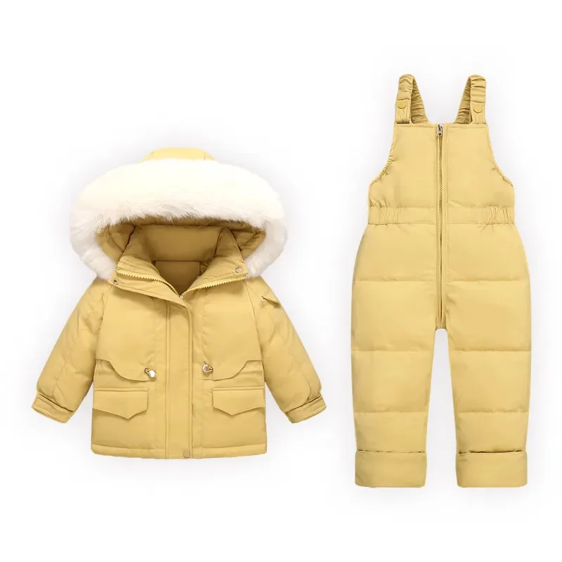 

-30℃ Winter Children Clothing Set Toddler Girls Clothes Kids Ski Suit Duck Down Jacket Jumpsuit Boy Snowsuit Parka Overcoat Coat