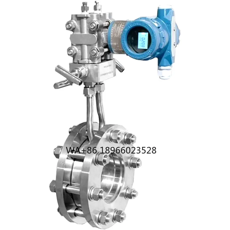 Orifice Flowmeter Gas Liquid Wedge-Shaped V-Cone Venturi Nozzle Steam Differential Pressure Sensor with Digital Display