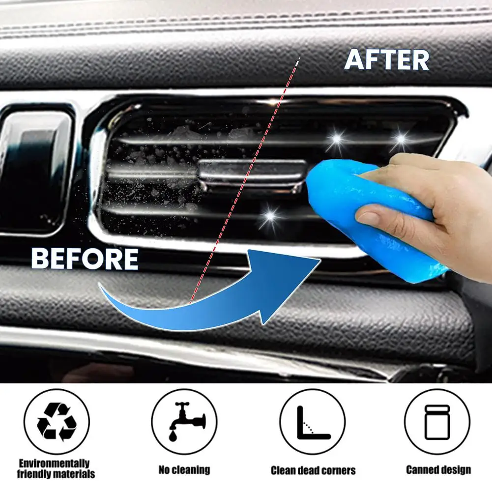 Car Cleaning Gel Reusable Air Vent Details Magic Clean Mud Computer Keyboard Dirt Removal Auto Cleaner Accessories