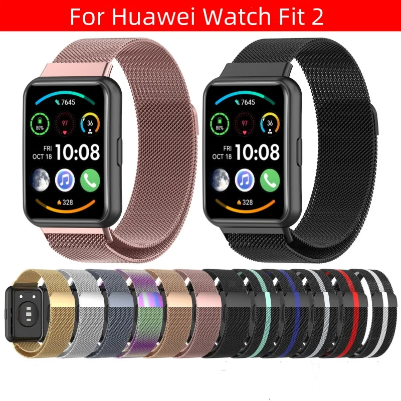 

High Quality Milanese Loop Watch Strap for Huawei Watch Fit 2 Metal Watch Band Replacement for Universal Bracelet Accessories