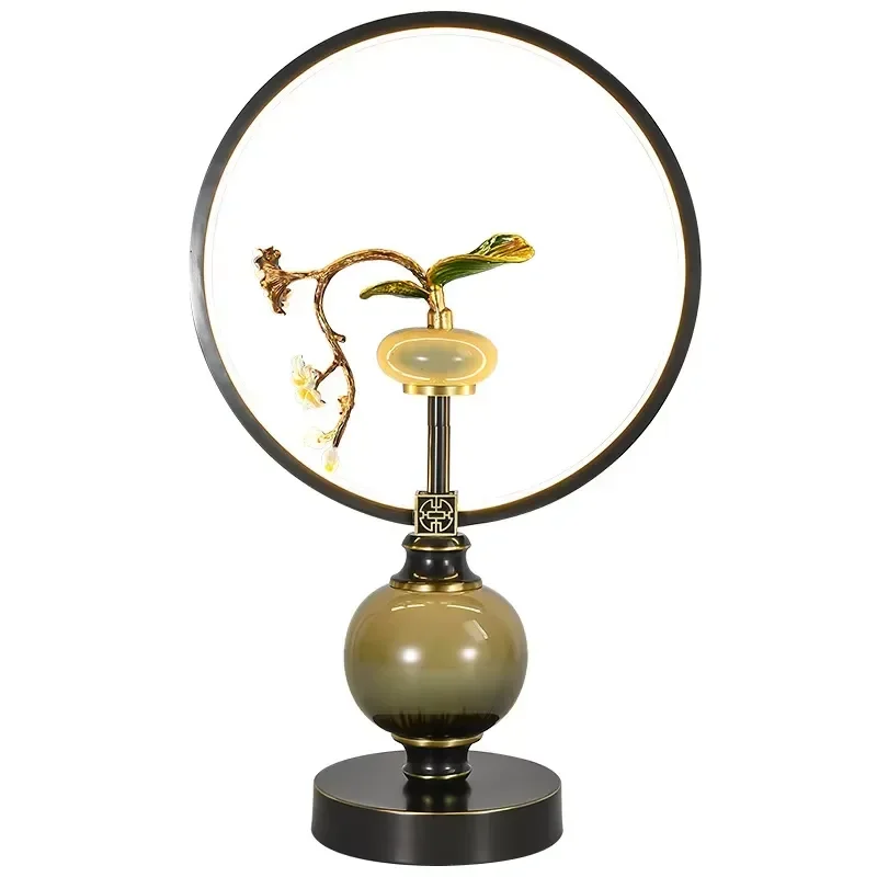 New Chinese Ceramic Retro Bedroom Bedside Reading Lamp Decoration Led Table Lamp Living Room