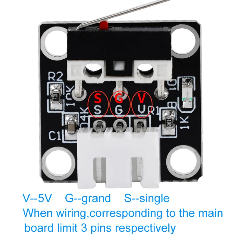 4ชุด XYZ แกน Micro Limit Switch Mechanical Switch End Stop 3Pin 1M สายสำหรับ Creality CR10 CR10S Ender3 3D ชิ้นส่วนเครื่องพิมพ์