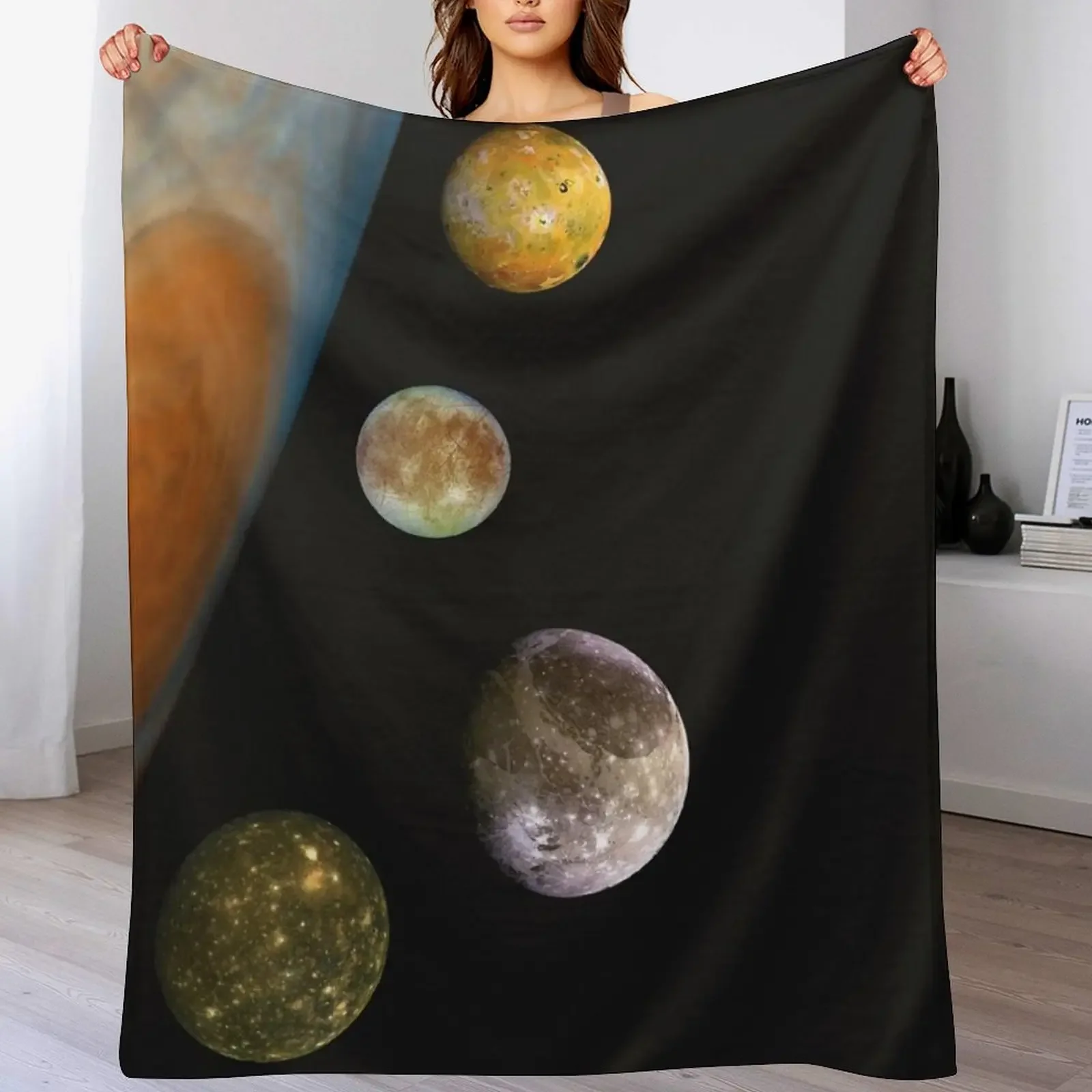 

Jupiter, Io, Europa, Ganymede, Callisto Space Throw Blanket Sofas Decorative Beds Flannels Luxury Blankets