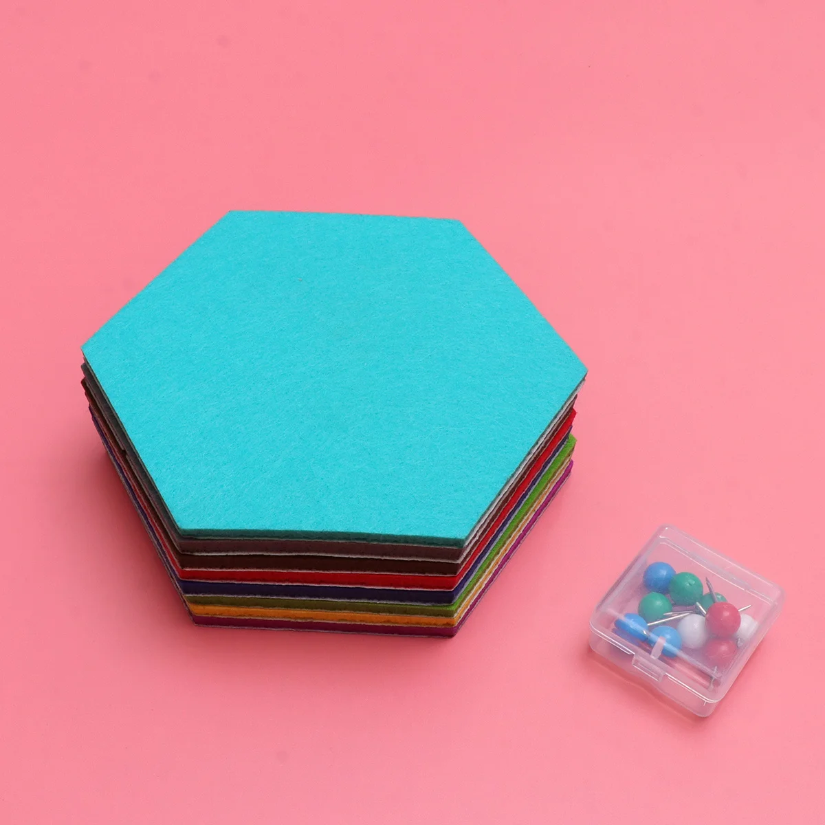 

8Pcs Hexagon Eva Felt Wall Sticker Creative Colorful Memo Board Multifunctional DIY Home Office Photo Organizer