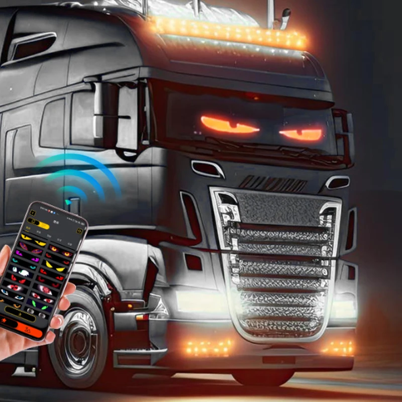 

Для RV Led Smart APP Программируемый DIY Led RGB Цвет Angry Eye Анимированная доска дисплея для автомобиля Грузовик Аксессуары Devil Eyes Light