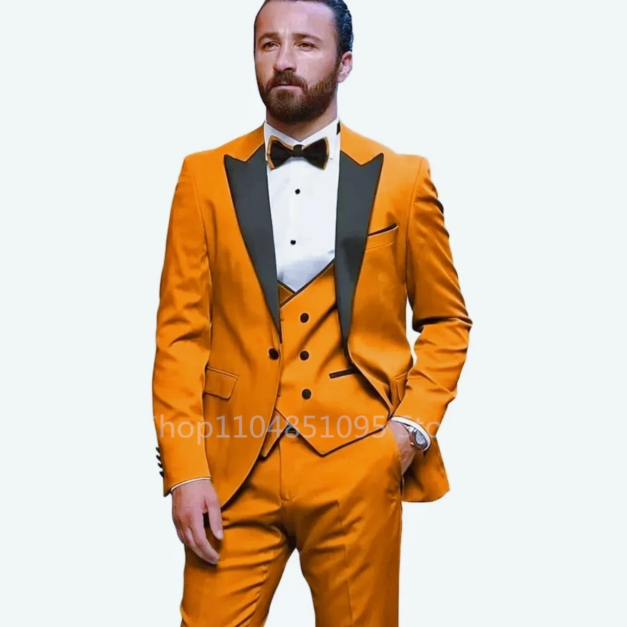 

High-quality Wedding Men's Slim-fit Suit Dress 3-piece Groom Tuxedo Fashion Design Formal Business Suits Set(Jacket+Pants+Vest)