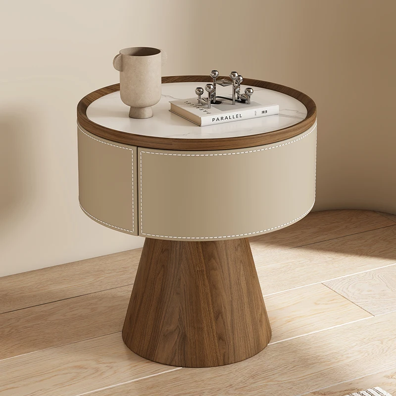 

Round Design Nightstands Creative Space Saving With Drawers Bedside Tables Elegant Aesthetic Table De Chevet Bedroom Furniture