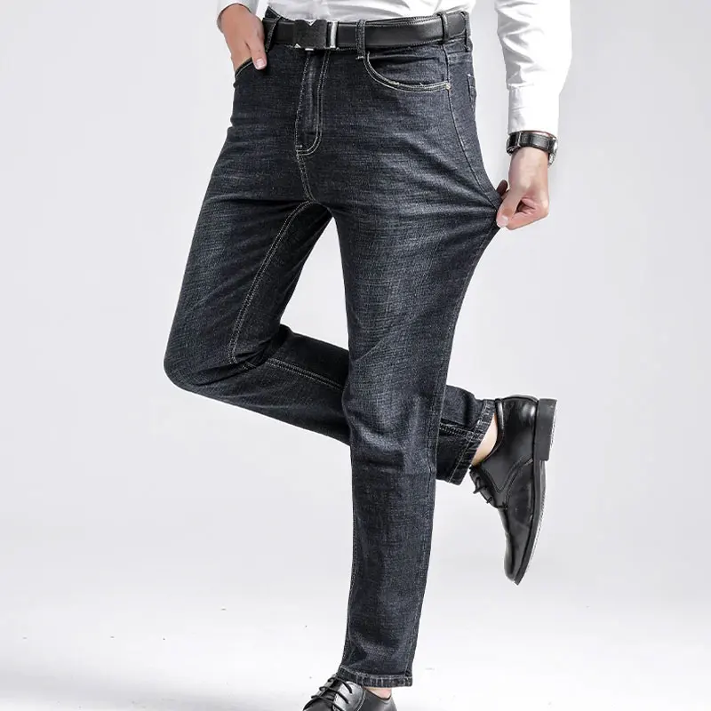 Fashion Business Casual Jeans Men's Clothing Mid Waist Commute Daily Embroidery Spring Summer Autumn Basic Distressed Trousers