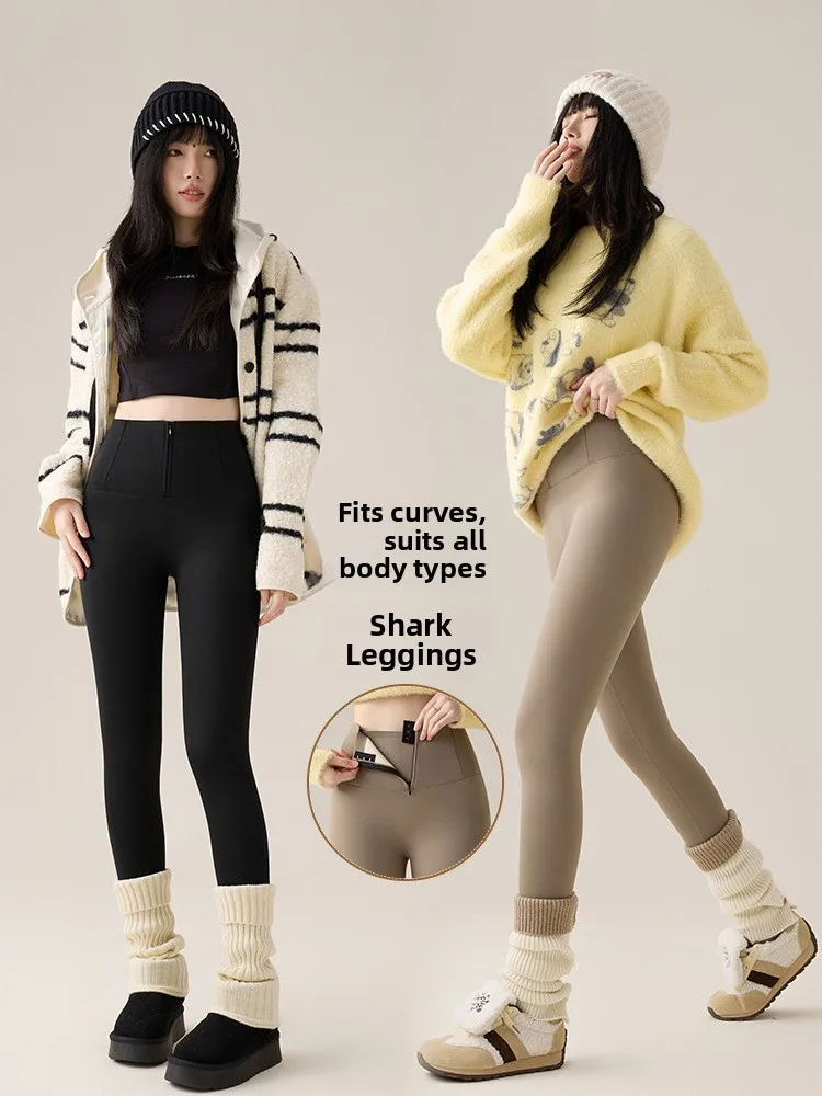 하이웨이스트 요가 팬츠 안감이 있는 추가 보온 타이츠 가을 겨울 플러스 사이즈 여성용 베이스 레이어 팬츠