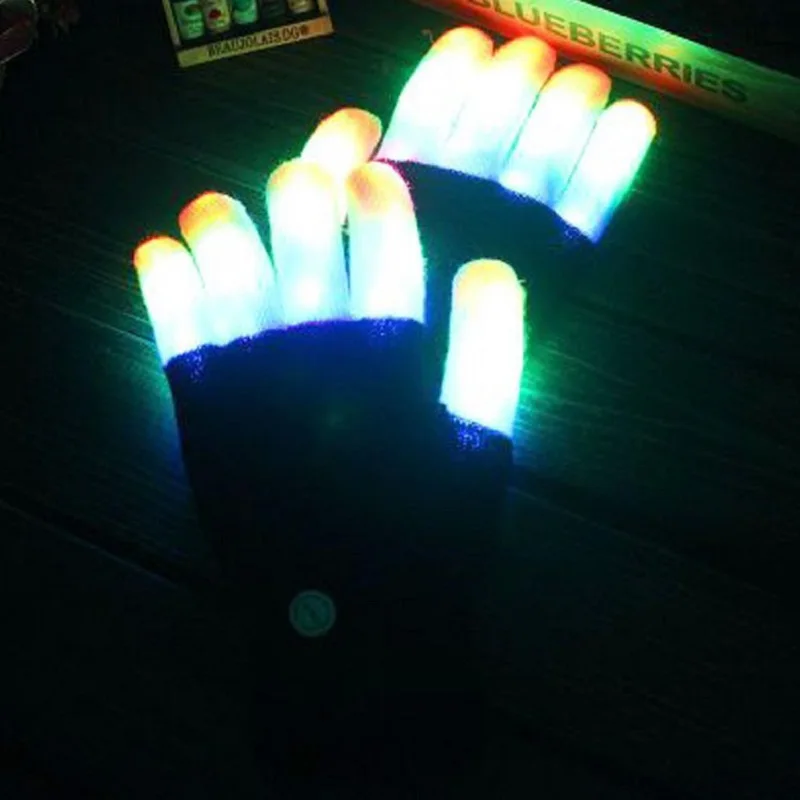 LED Glow Glove Rave Light Neon Party Flashing Gloves Glow Finger Tip Lighting Bright Supplies For Children Novelty Party Toys