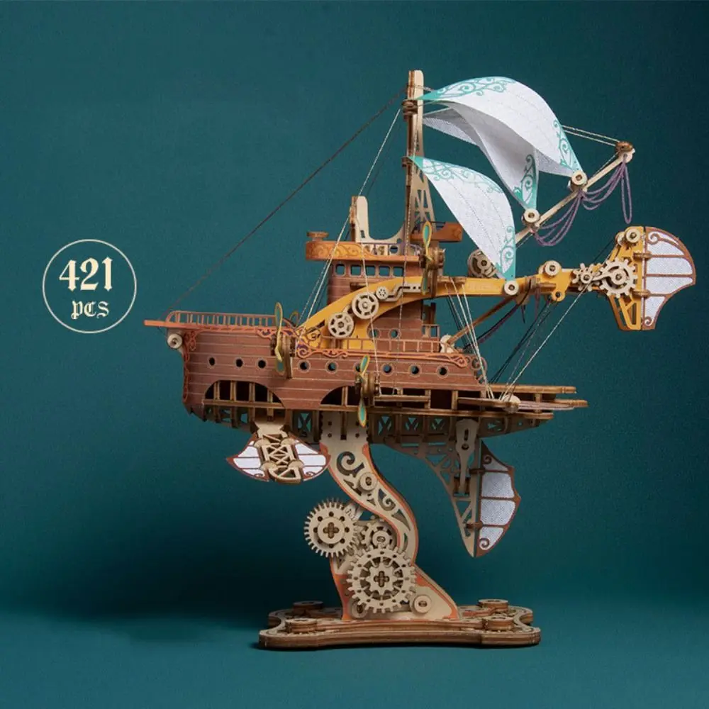 Assemblage fantastique vaisseau spatial modèle Miniature artisanat bricolage 3D Puzzle en bois Collection à la main bateau blocs de construction Kits