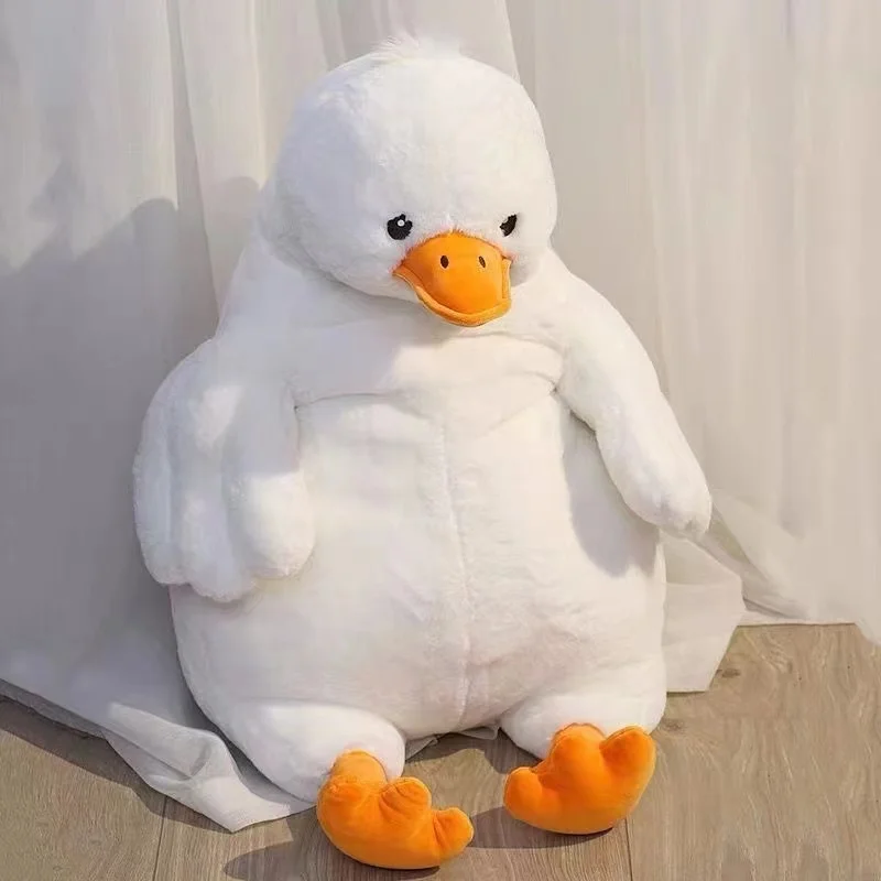 Dumb Duck Kawaii Stuffed Animals Macio Confortável Lance Pillow White Doll Presente de Ano Novo Para Meninas E Meninos Criança Plush Abraços