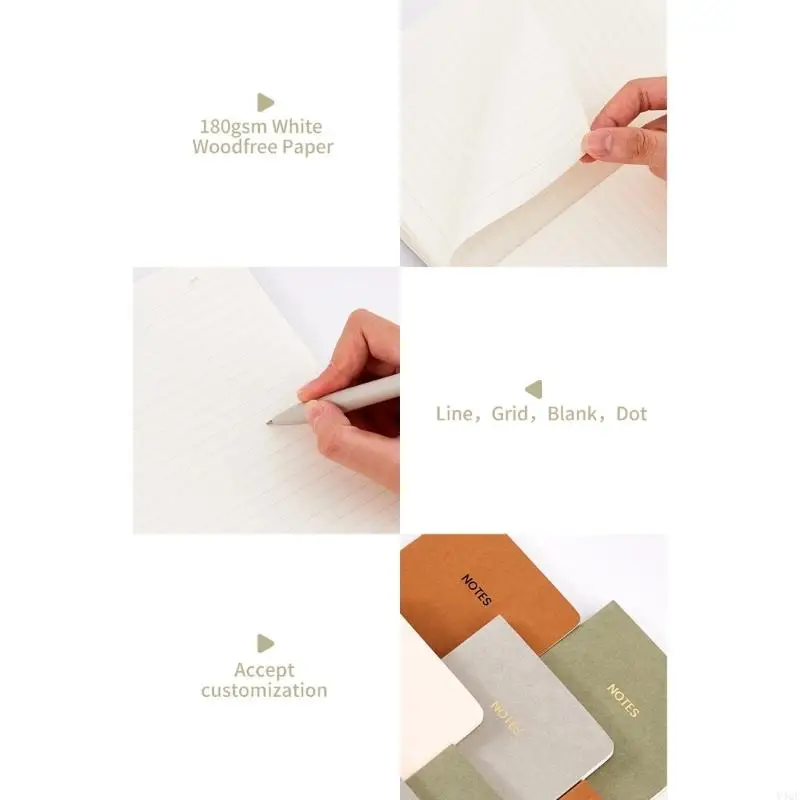 Notebook Y4QF Bìa cứng 160 trang xếp hàng bằng da Tạp chí Đại học trị Notebook 140x200mm để viết ghi chú ghi nhật ký ghi chú