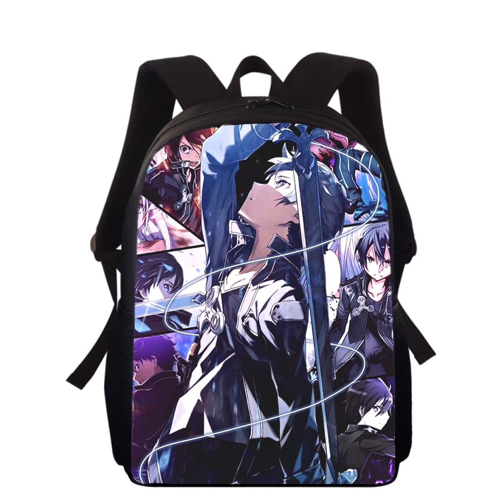 Anime Sword Art Online 16" 3D Print Kids Backpack Primary School Bags for Boys Girls Back Pack Students School Book Bags