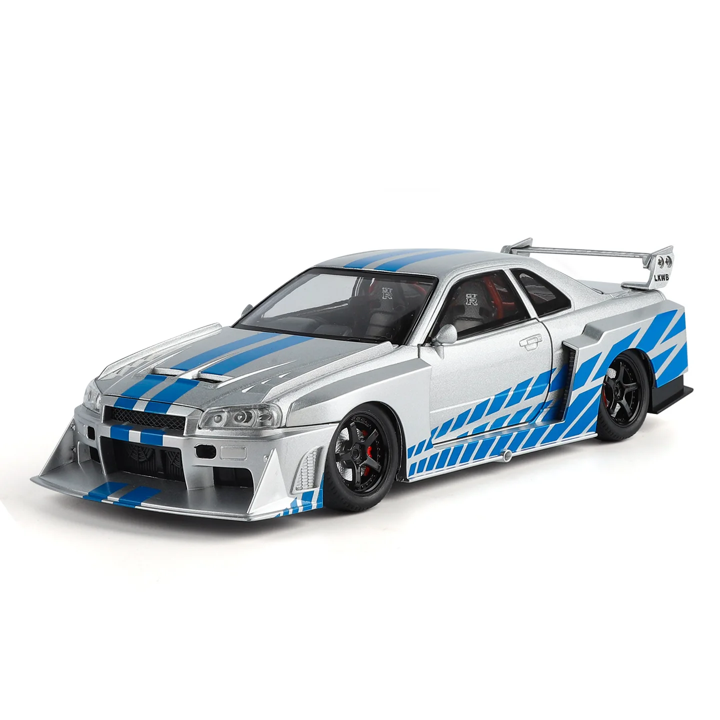 

1:24 Skyline GTR modified Supercar Alloy Metal Diecast Car Model Sound & Light Collection of Hobby Model Trendy Ornament Gift