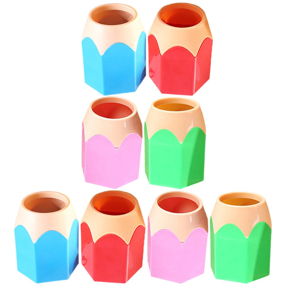 8 قطعة حامل قلم ملون منظم مكتب موزع أقلام رصاص كوب سطح المكتب لطيف لتخزين فرشاة المكياج المدرسية #4