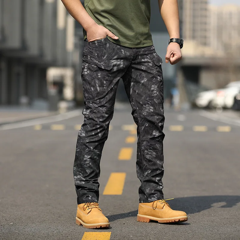 Spring Autumn Consul X7 Tactical Trousers Men Slim Camouflage Army Leggings Outdoor Overalls Straight Leg Training Trousers