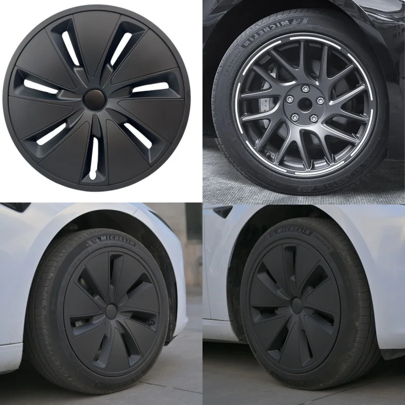 4PCS HubCap for New Tesla Model 3 Highland 2024 18 Inch Performance Wheel Cap Replacement Automobile Full Rim Cover Accessories