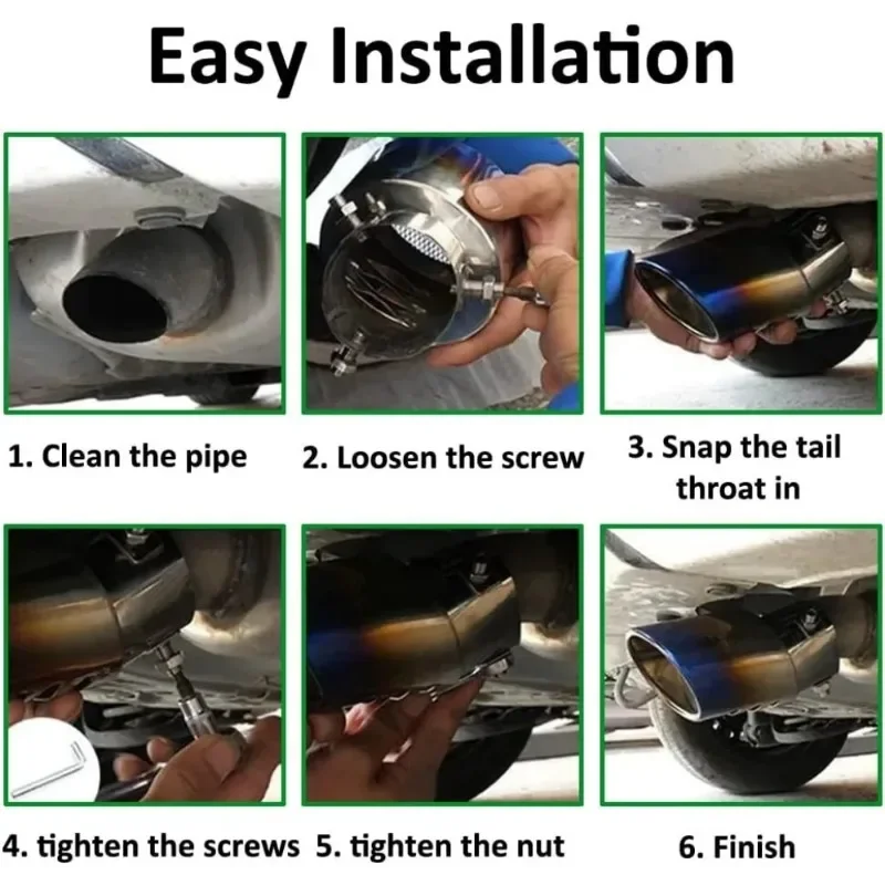 عادم GM Tailpipe - ملحق كاتم صوت مزخرف من الفولاذ المقاوم للصدأ باللون الأزرق المخبوز #2