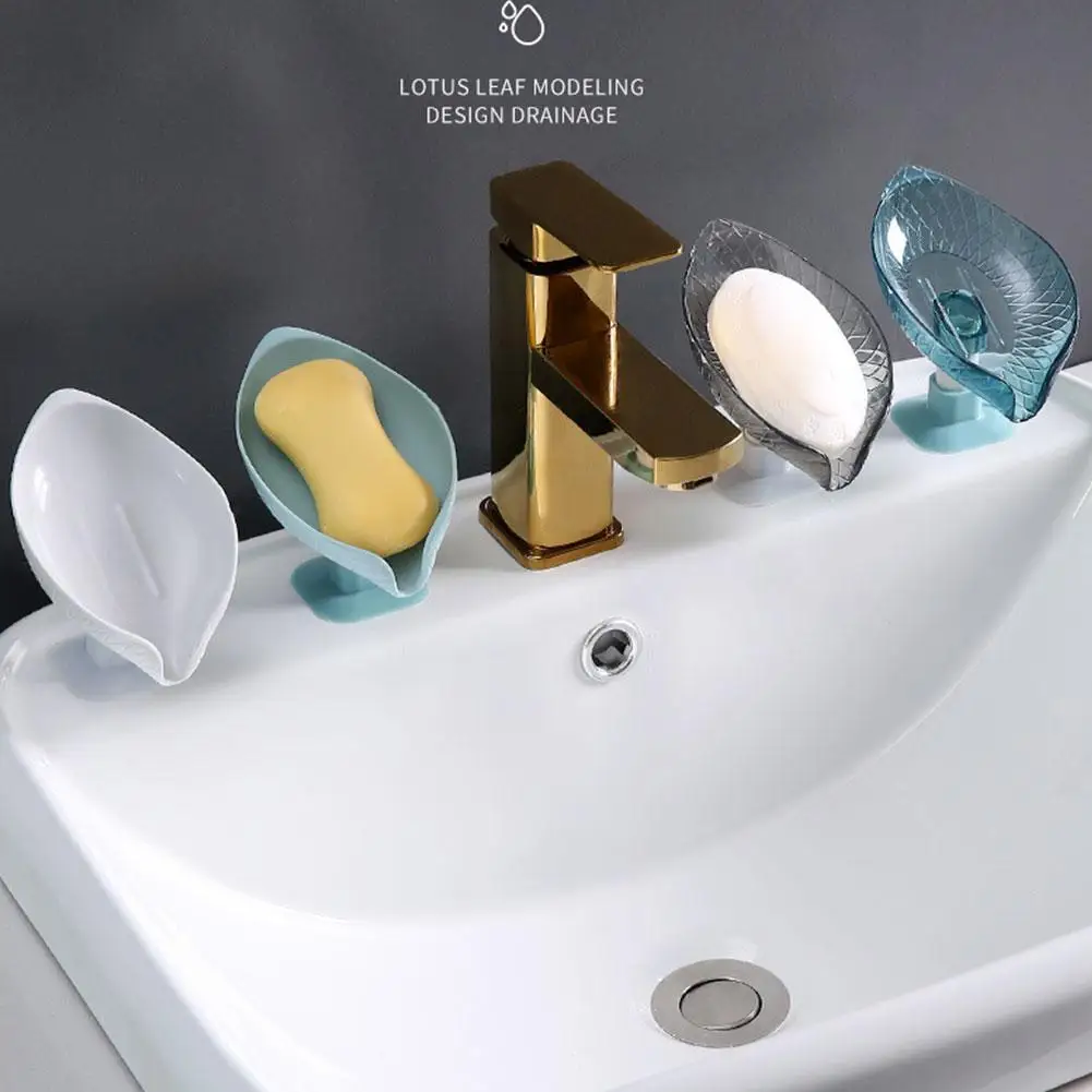 Leaf Shape Soap Box Drain Soap Holder Storage Bathroom Supplies Soap Rack Bathroom Accessories Tray Gadgets