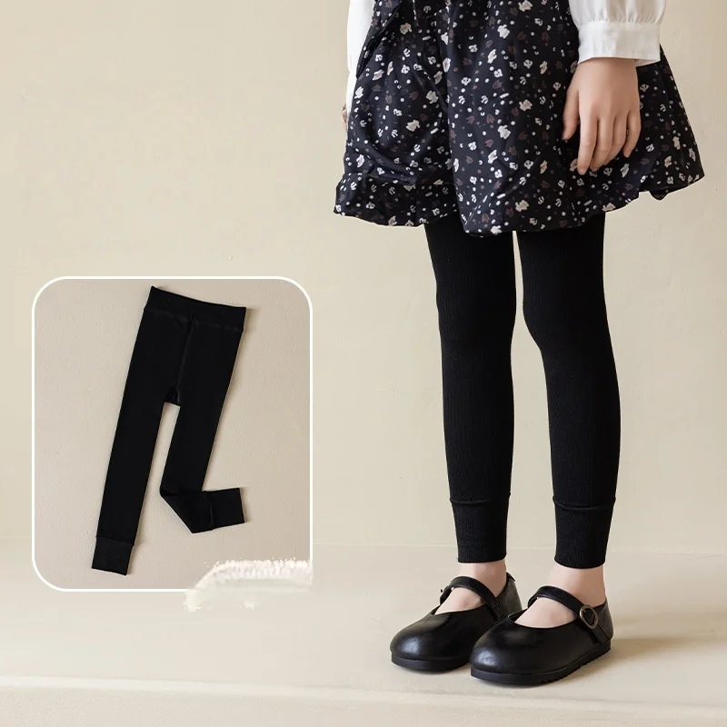 2026 Autumn Causal Daily 3-10Y Children Tight Leggings Appropriate Thickness PantsSoft Elastic Girls Kids Nine-Pants