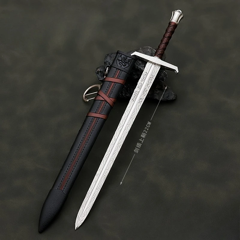 22cm/8.66in Arthur miecz zwycięstwa z osłoną Film i urządzenia peryferyjne do telewizora miecz samurajski brelok modele broni prezenty zabawki dla chłopca