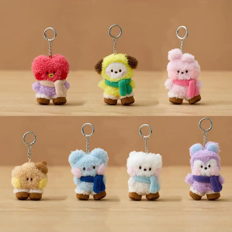 New 10Cm Bt21 Baby Series Kawaii Anime Rj Cooky Plush Keychain Cute Cartoon Plush Pendant Doll Toy Bag Accessories Girl Gift